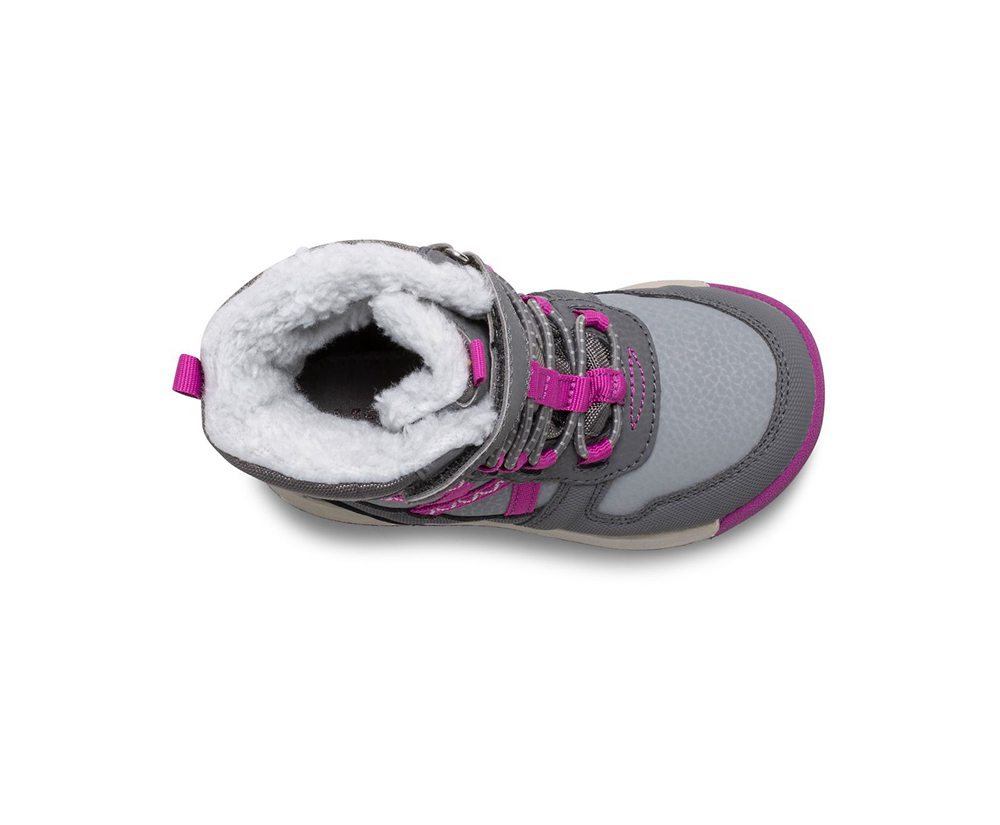 Merrell Boots Grey/Pink - Snow Crush 2.0 Waterproof Jr. - Kids 61LVKAHWD